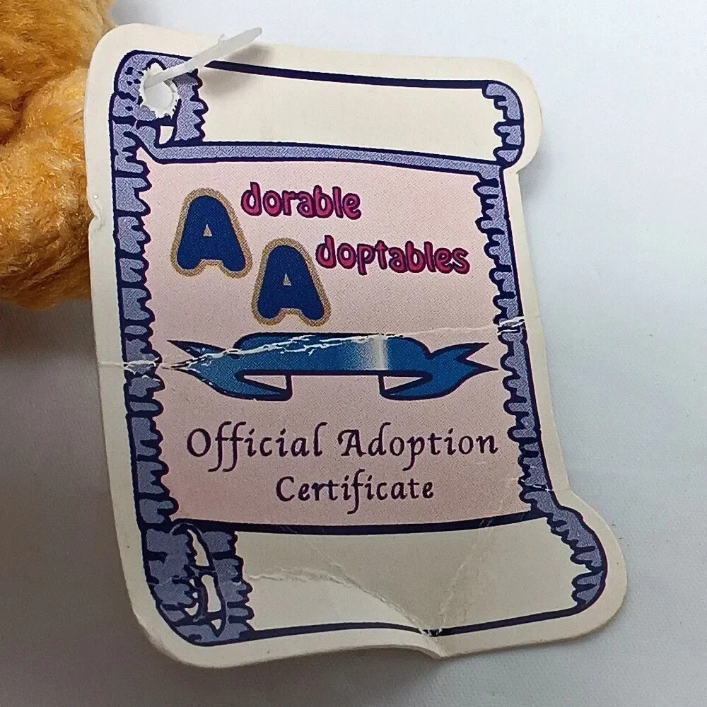 A&A Adorable Adoptions Teddy Bear Waffle Weave Pastel Yellow Soft Body Baby Toy